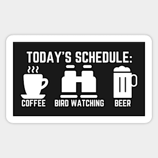 Coffee, bird watching, beer Sticker